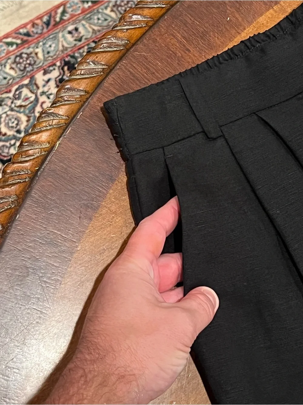 NWT H&M Women’s Linen Blend Pleated Wide Leg Trousers Black US 2 High Waisted